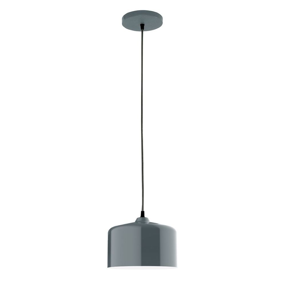 Montclair Lightworks PEB419-40 8.5" J-Series shade, black cord with canopy, Slate Gray